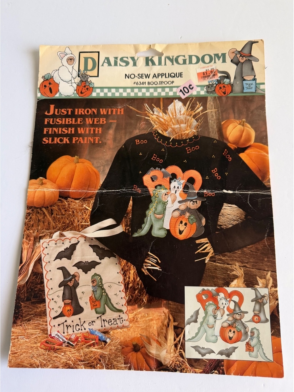 Vintage Daisy Kingdom Boo Troop No Sew Fabric Applique Halloween Bears 6341